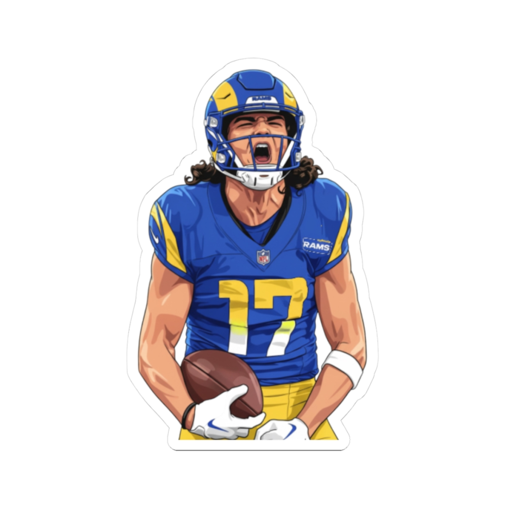 digital art of puka nacua sport stickers