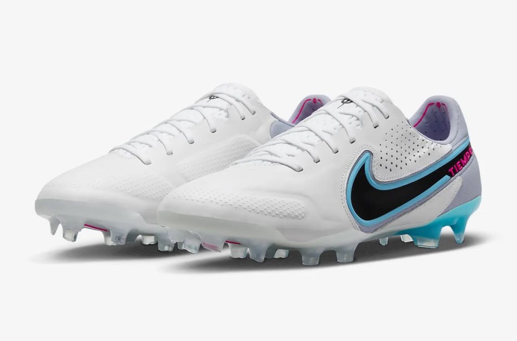 Professional soccer footwear with a molded traction pattern for control and comfort.